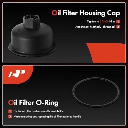 Engine Oil Filter Housing Adapter Assembly [with Gasket Kit] Compatible with