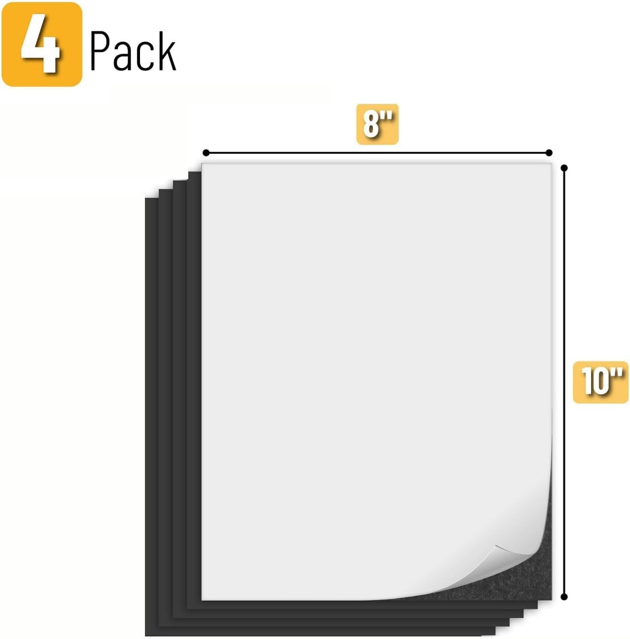 Mr. Pen- Adhesive Magnetic Sheets, 8" x 10", 4 Pack, Magnetic Sheet, Magnetic Pa