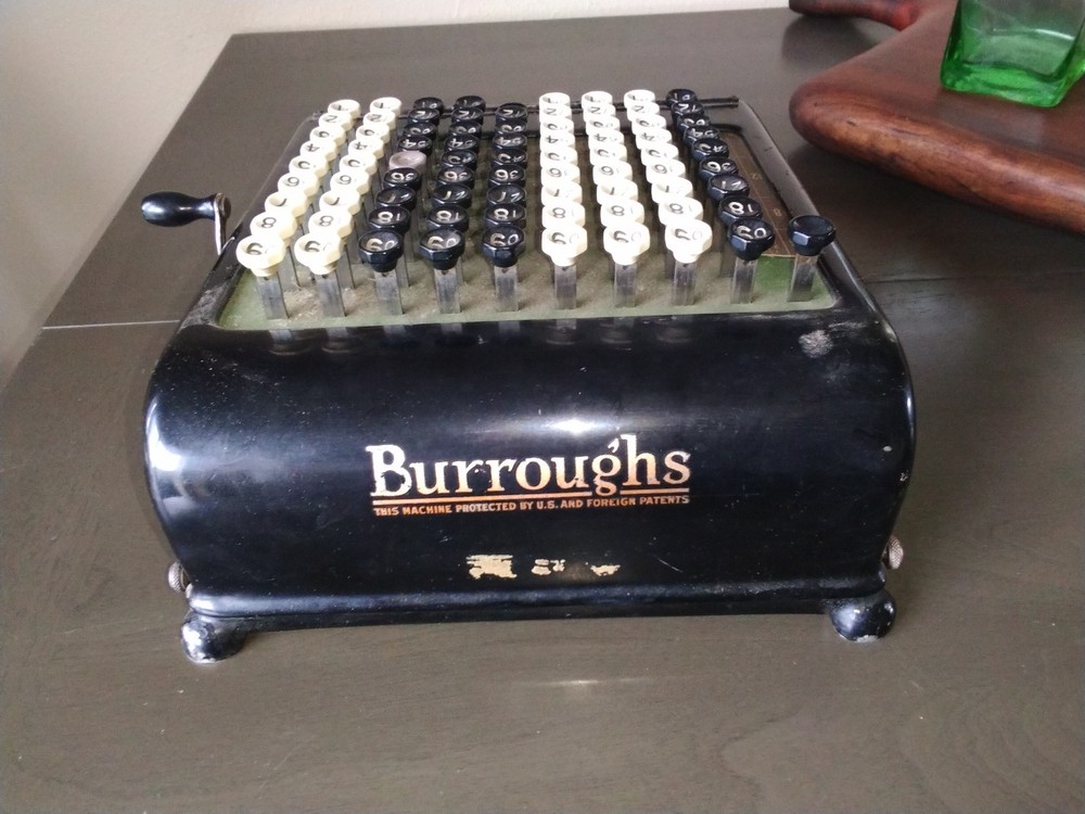 Vintage Burroughs Calculator Adding Machine Key Driven 1920's READ