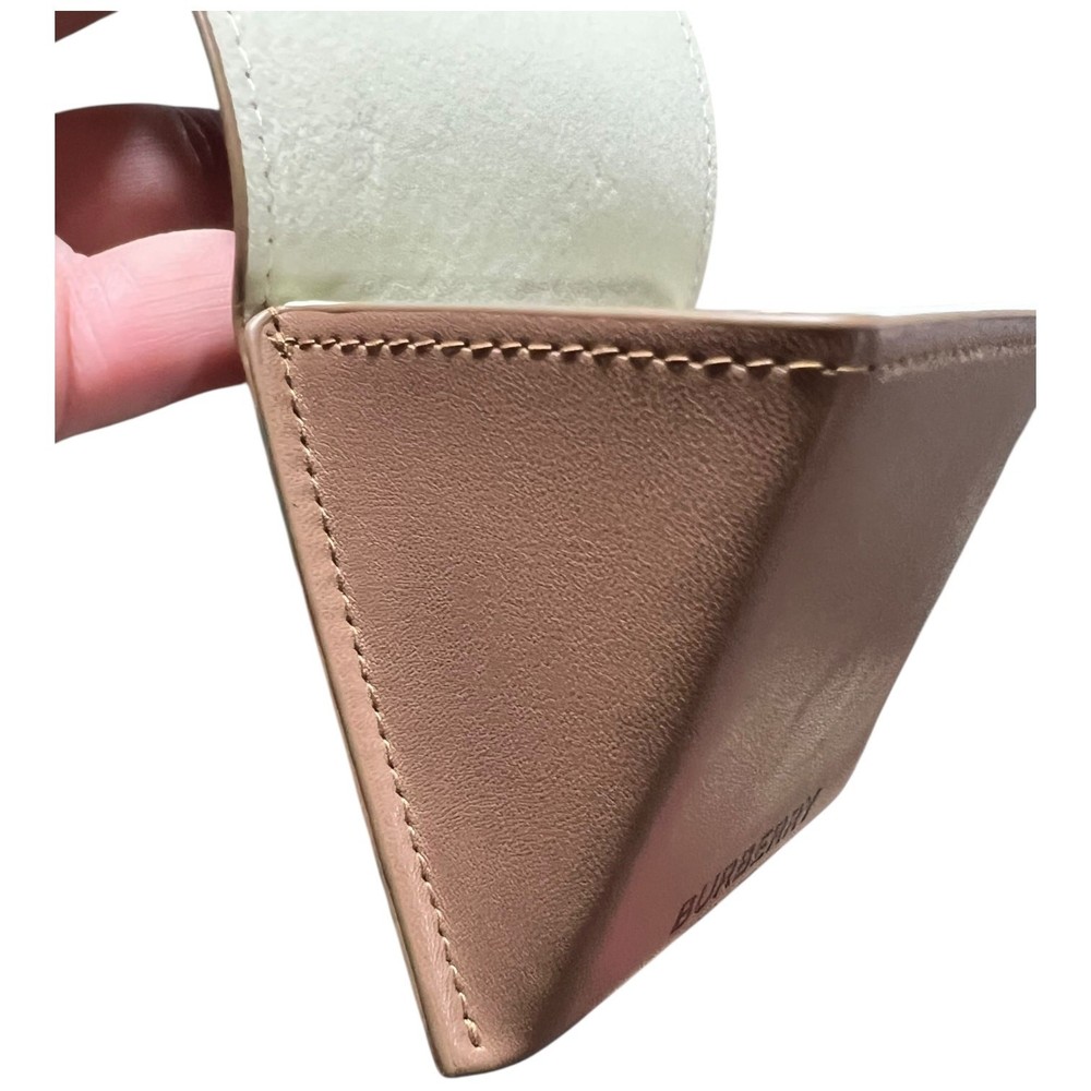 Burberry Tan Leather Foldable Eyeglasses Case Authentic