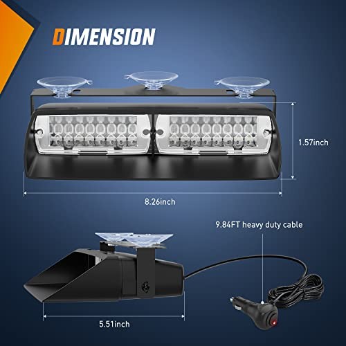 Emergency Strobe Lights Windshield Hazard Warning Safety Flash Light Green