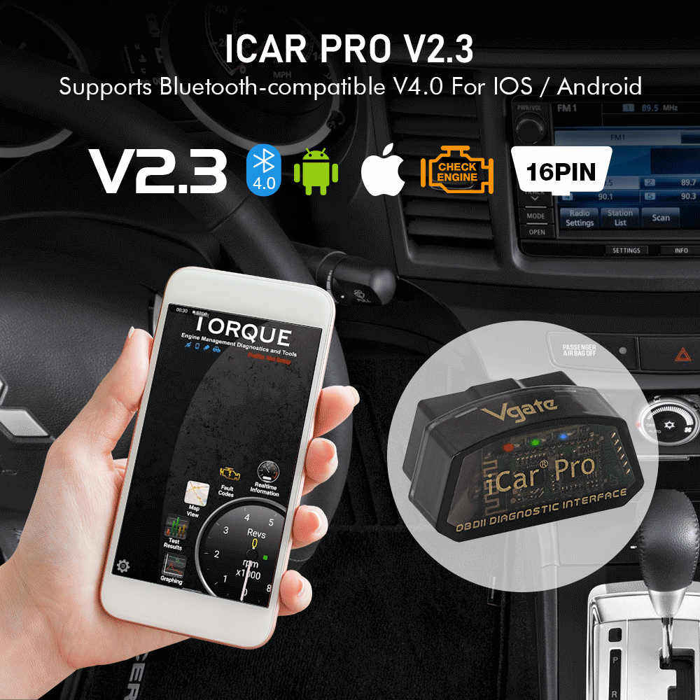 Vgate iCar Pro Bluetooth OBD Diagnostic Scanner Tool Code Reader For IOS Android