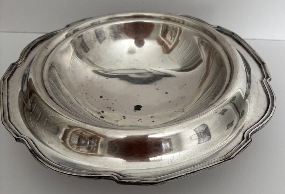 Vtg REED BARTON 4040 Silverplate 10.5" Round BOWL Pedestal Centerpiece Fruit