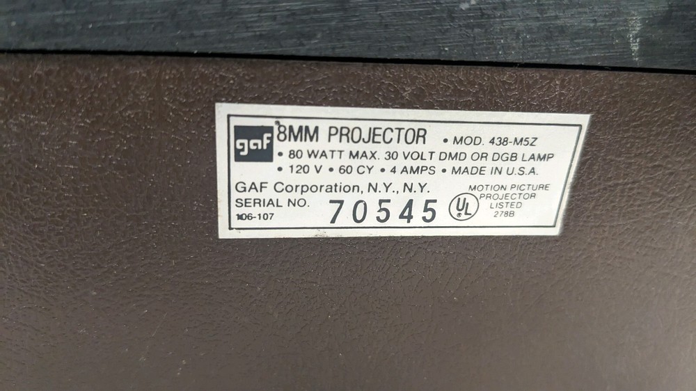 Vintage Gaf Automatic Threading Dual 8 Movie Projector