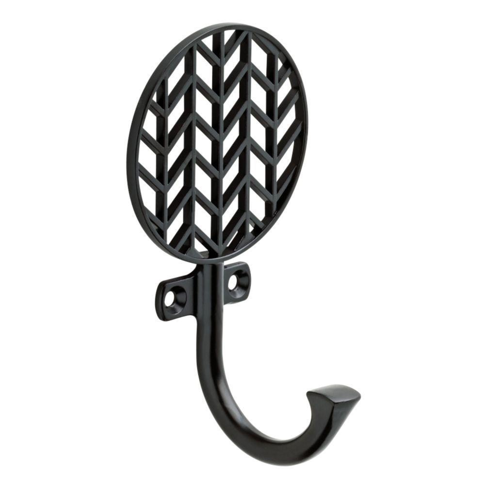 (5 Pack) 5 inch Chevron Hook Flat Black
