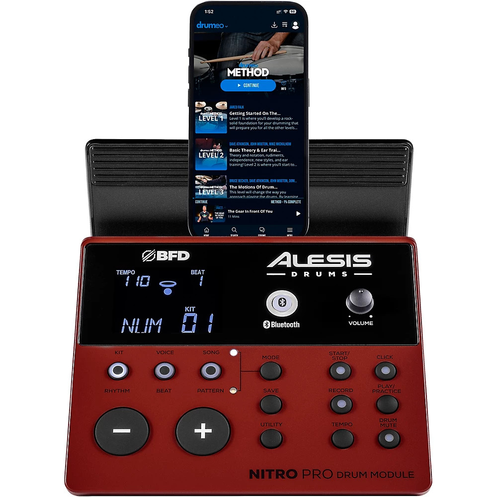 Alesis Nitro Pro 8-Piece Pro Electronic Drum Kit With Mesh Heads & Bluetooth