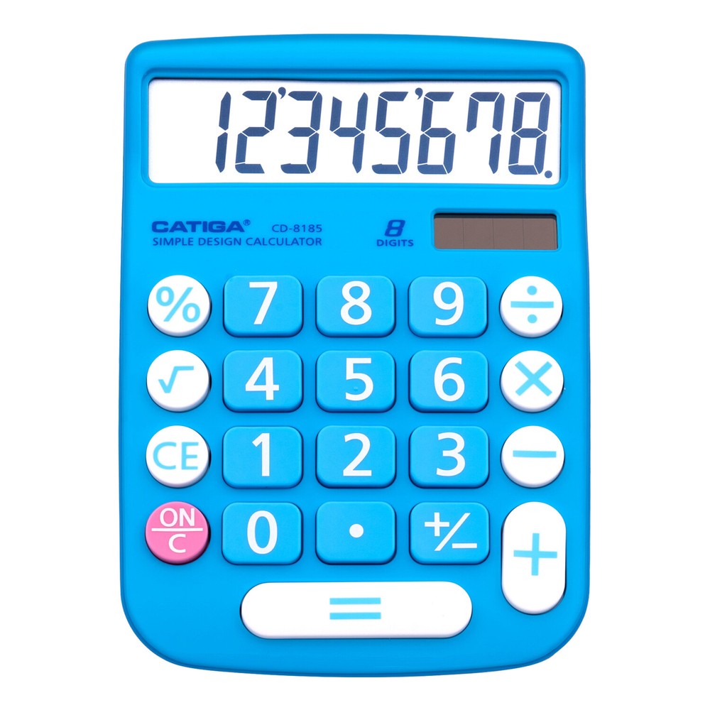 CATIGA Portable Basic Calculator - For School, Home, or Office Use, 8 Digit LCD