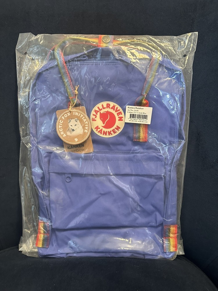 Fjallraven Kanken Classic Backpack Cobalt Blue Rainbow Pattern