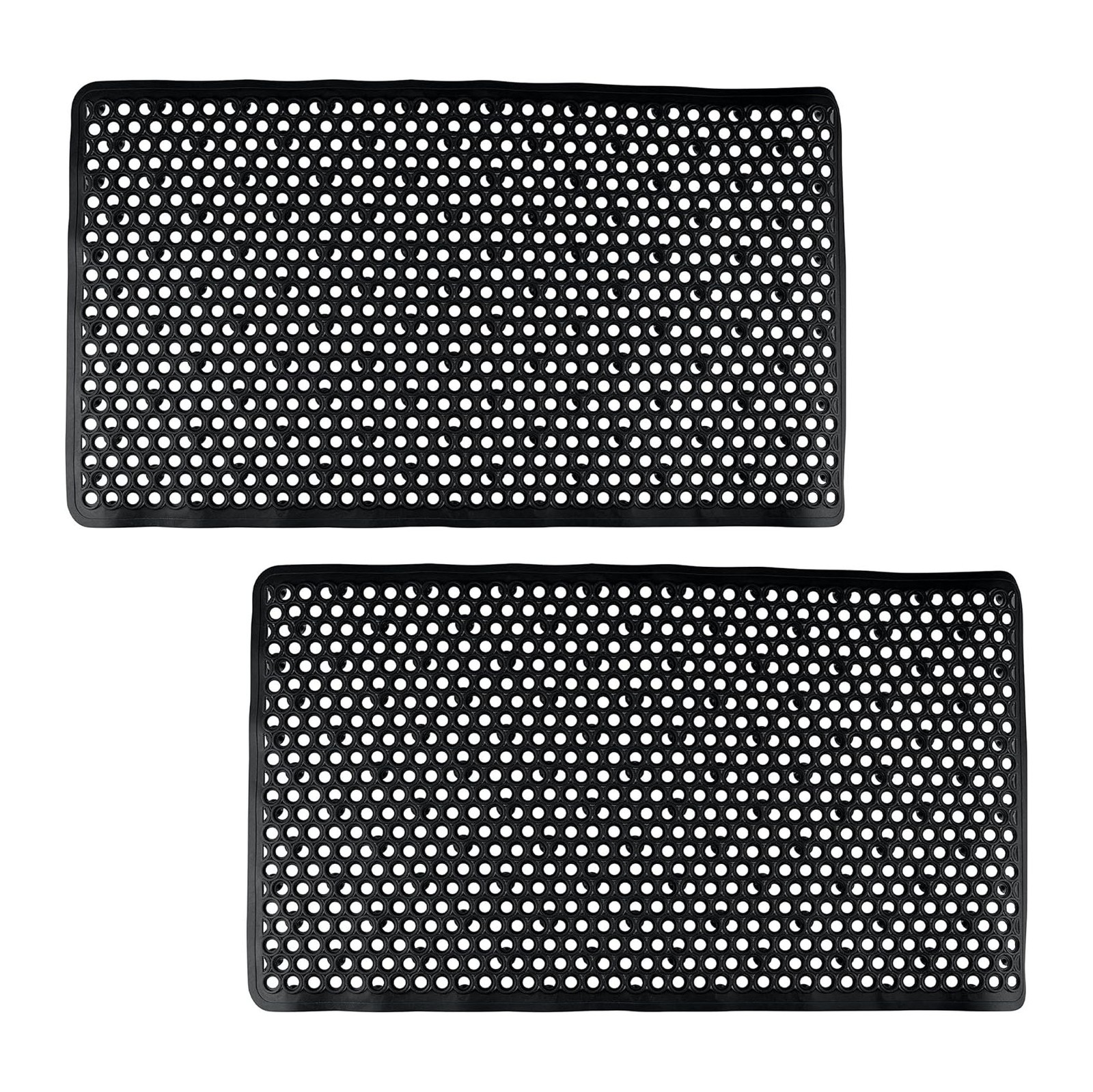 2 Pack Self-Draining Bath Mat, Anti-Slip Suction Cup Base PVC Bathtub Mat