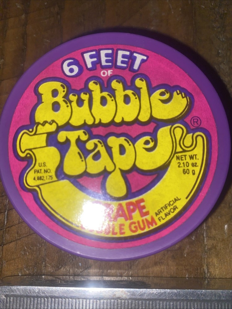 VTG Bubba Bubble Tape Grape Bubble Gum Container Only No Candy