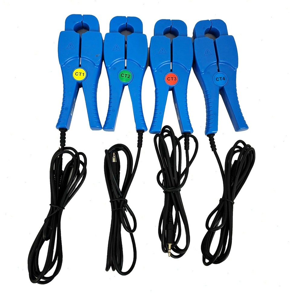 Digital Power Quality Analyzer with 4 PCS Circle Current Clamp 0.10A-100A