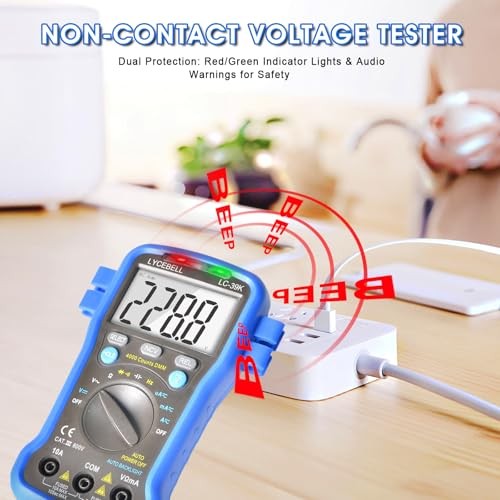 Digital Multimeter Tester 4000 Counts, AC DC Volt Ohm Amp Meter Auto Ranging