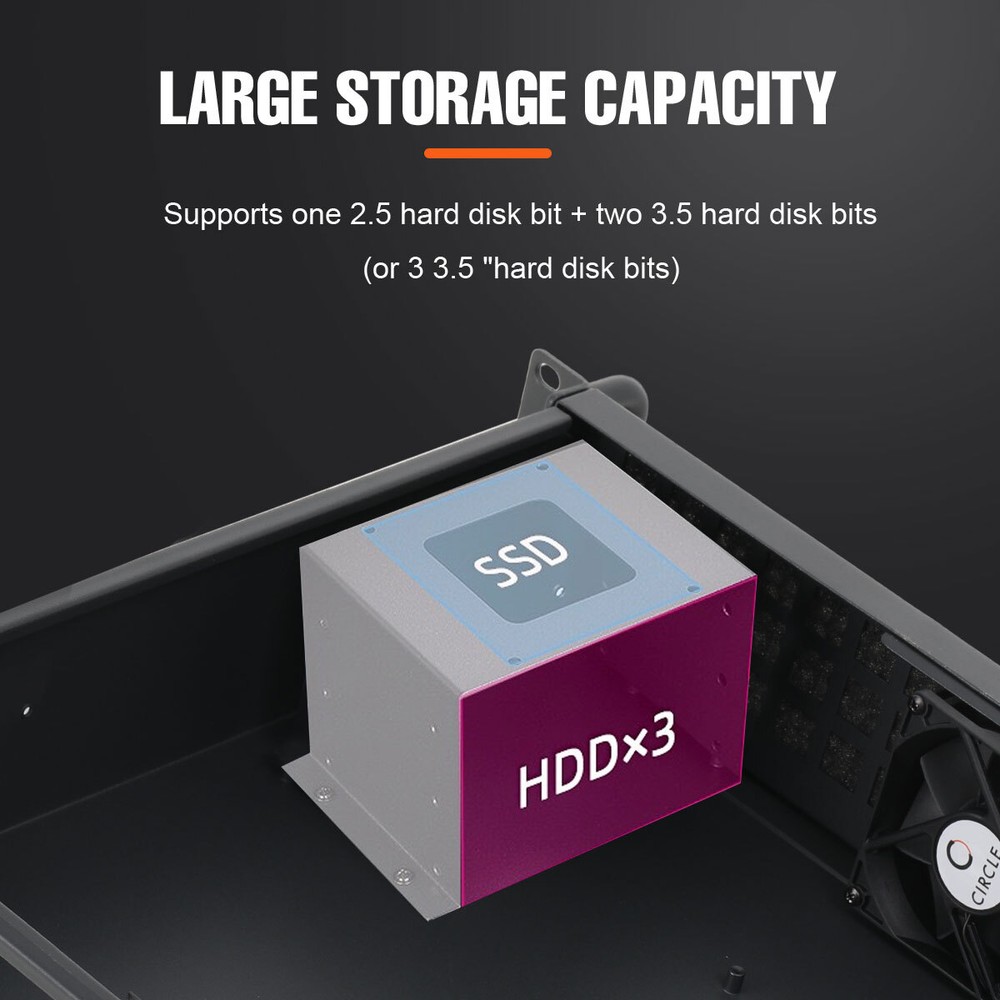 2U Server Chassis Rackmount Case Supports Mini ITX and Micro ATX Mainboards