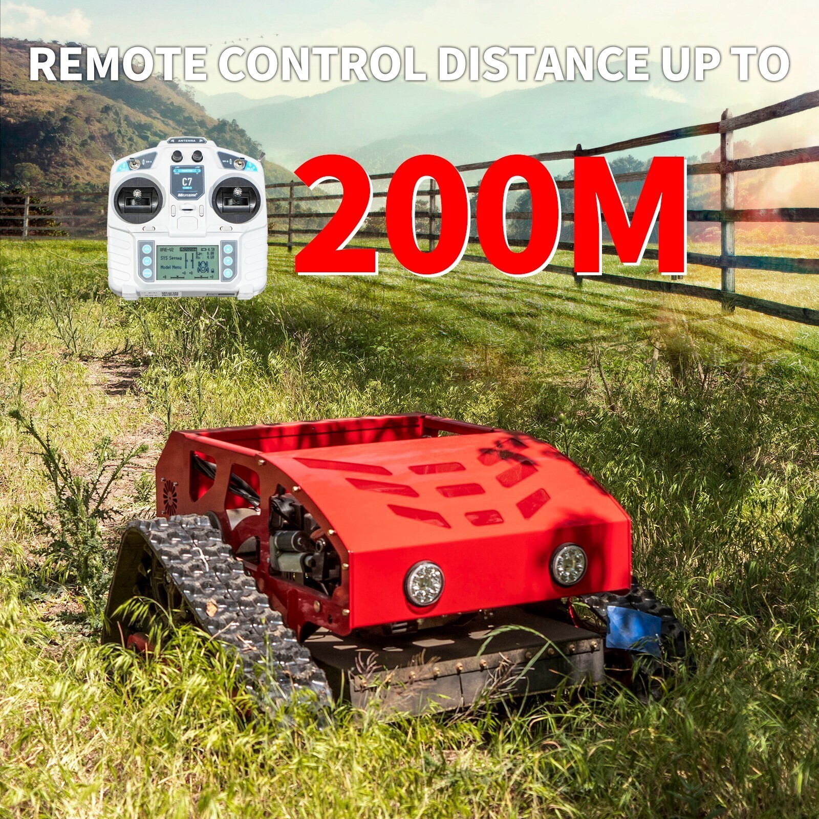 Cordless Petrol Remote Control Lawn Mower All Terrain Adjustable Mowing Height