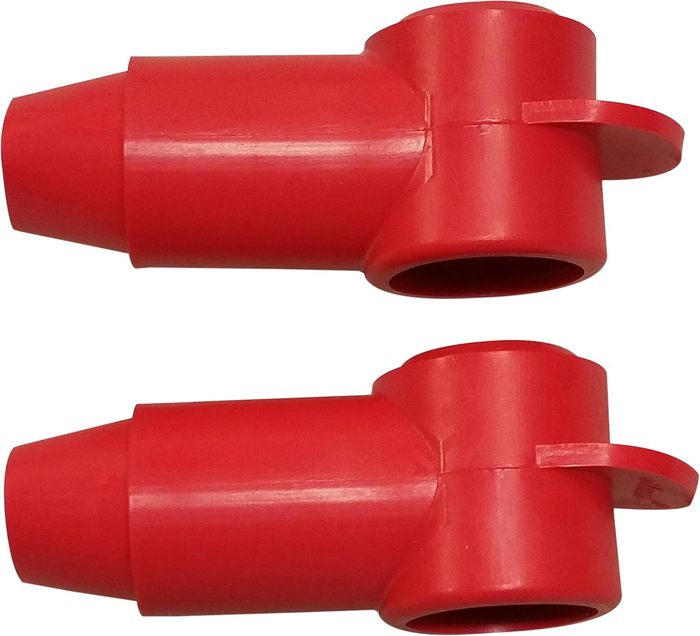 (Red) 3/8" Stud Terminal Cover - Electrical Battery Connection Insulator (2 Pack