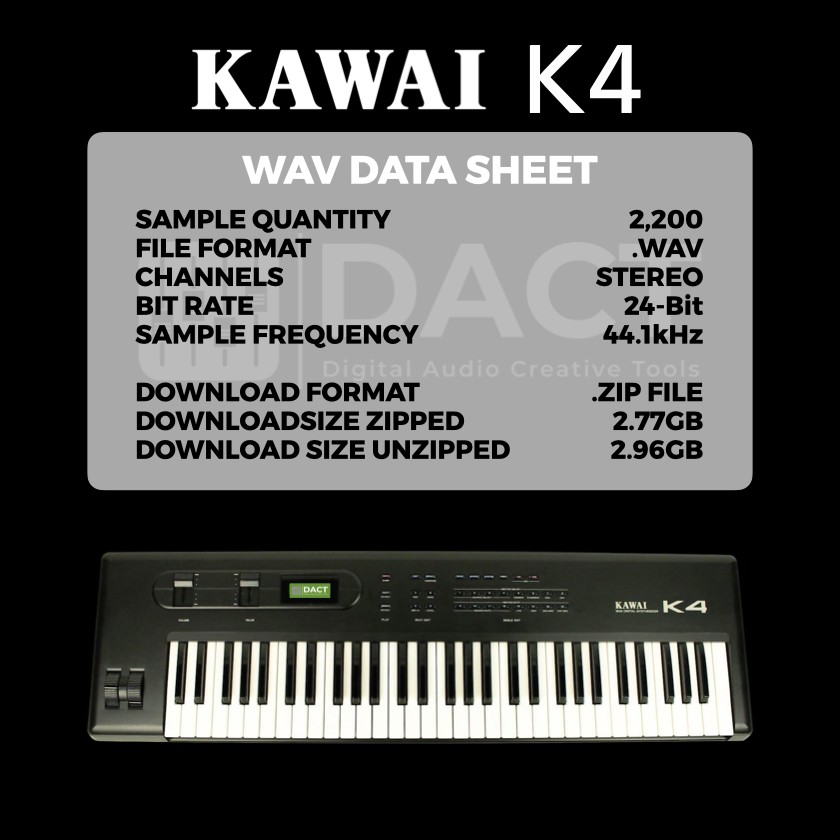 Kawai K4 Synthesizer Sample Library (2,200 Samples) - Instant Access