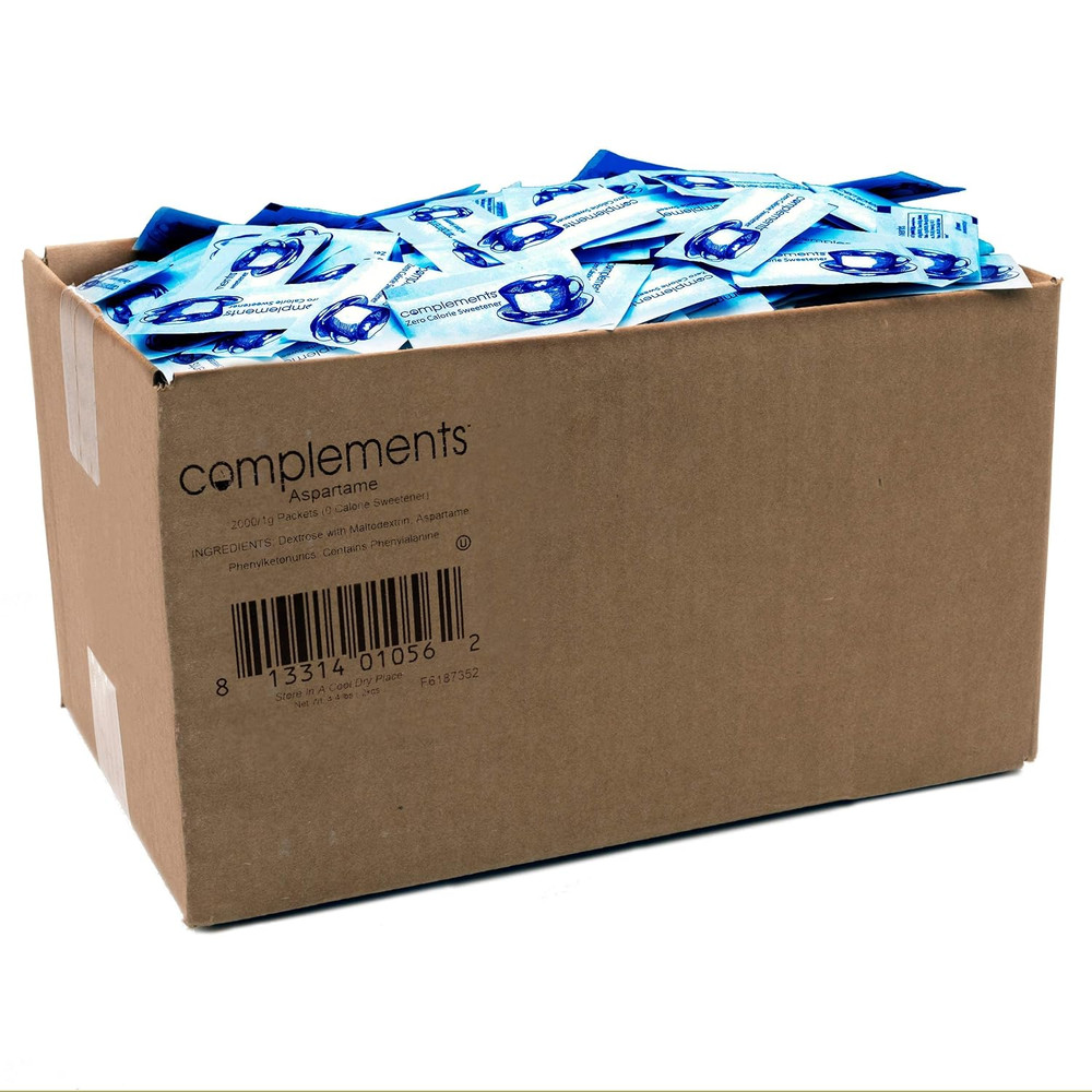 Zero Calorie Aspartame Blue Sweetener Packets, 2000 Count