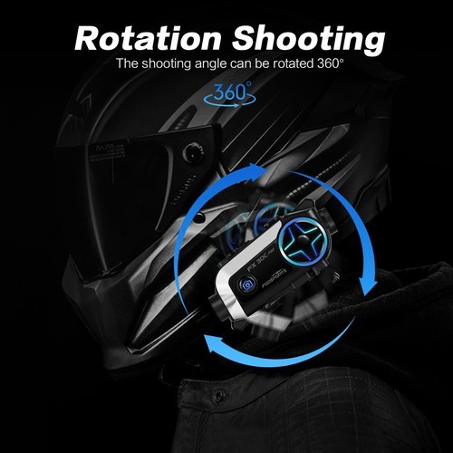 FX30C PRO Bluetooth Motorcycle Intercom Helmet Headset BT 5.0 Speaker 1080P