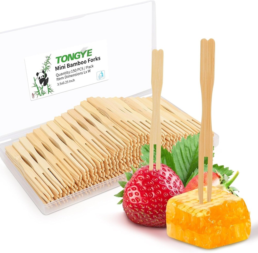 Appetizer Forks Mini, Disposable Mini Fork for Appetizers, Two Prongs