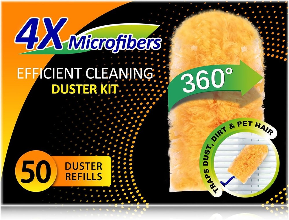 Duster Refills 50 Counts, 360° Heavy Duty Multi Surface Duster Refills for