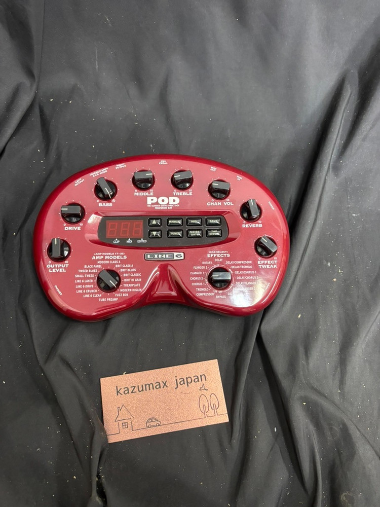 Line 6 POD 2.0 Guitar Amp Modeler Multi Effects Processor Red Tested