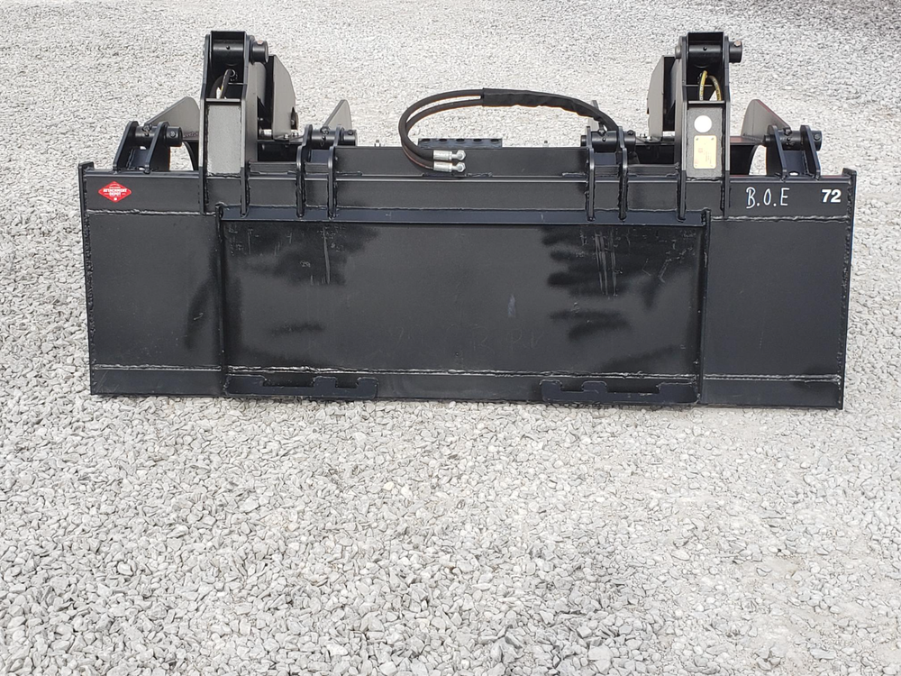 72″ Severe Duty Solid Bottom Bucket Grapple with Bolt on Edge Fits Skid Steer QA