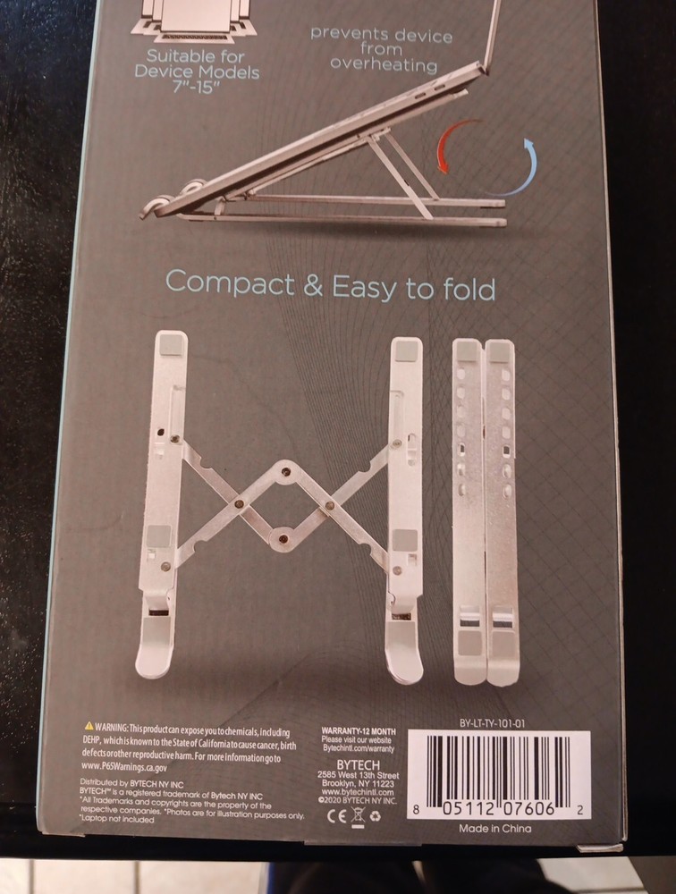 Tech Bits Universal Foldable Laptop & Tablet Stand, Laptop Stand Fits 7" -15"