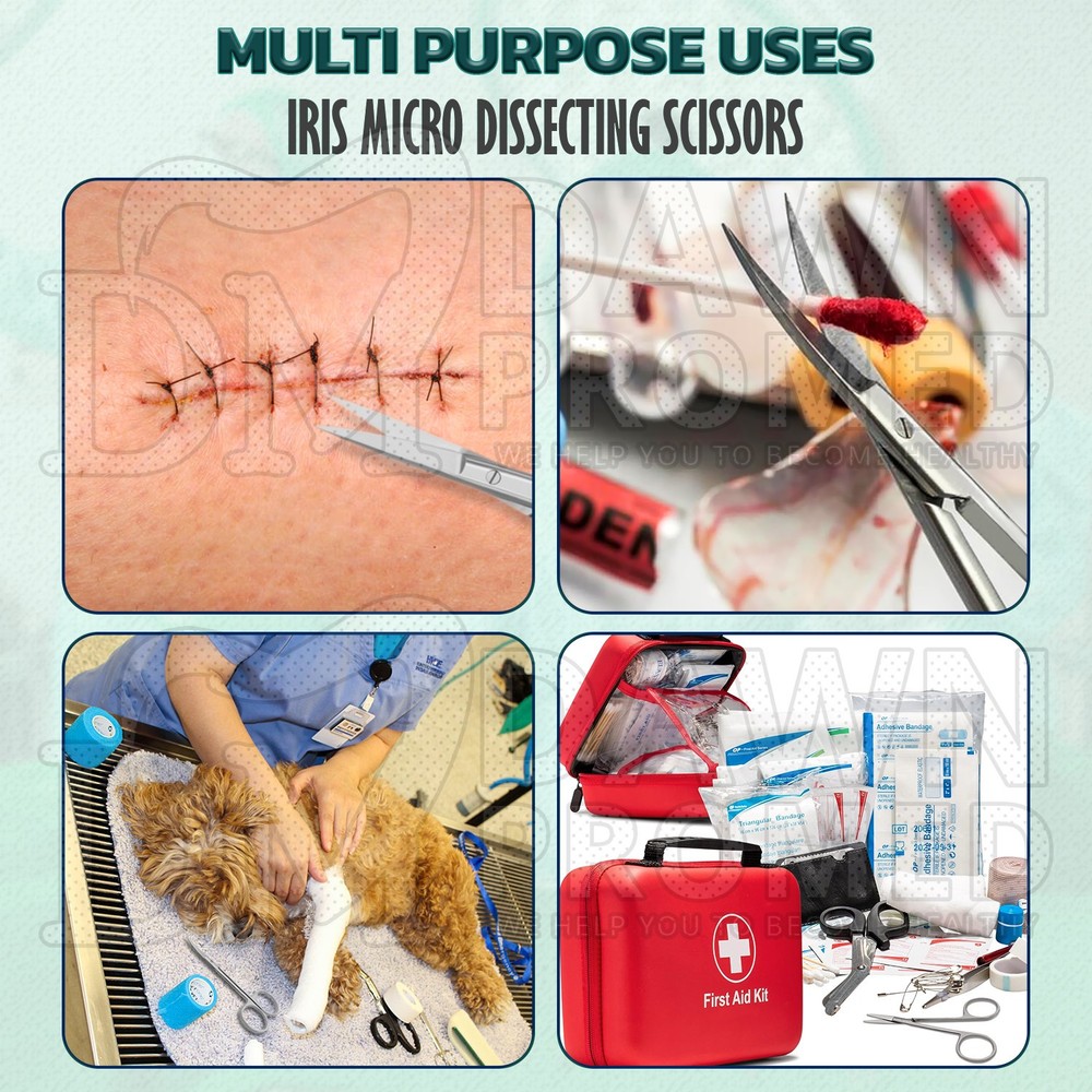 Iris Scissors 4.5″ Curved Round Pattern Dental Veterinary Surgical Instruments