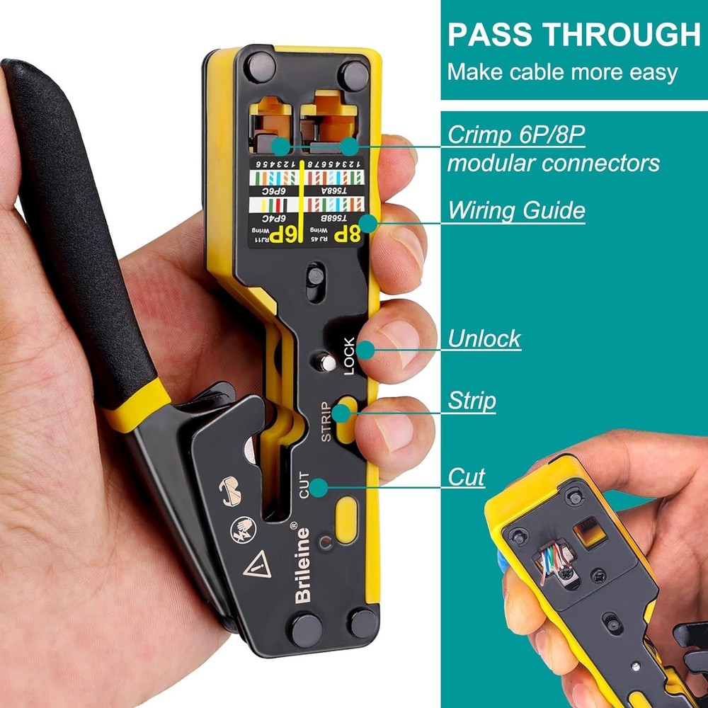 RJ45 Crimp Tool Kit: Fast & Reliable Pass Through Ethernet Crimping Essentials