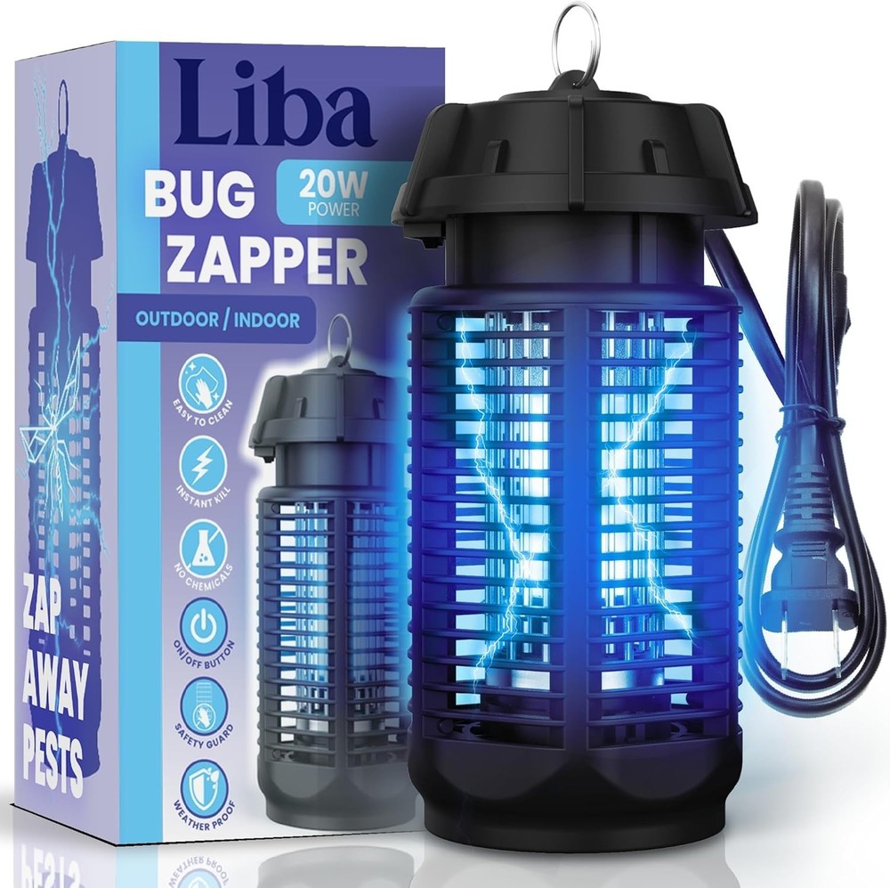 LiBa Electric Bug Zapper (2-Pack) Indoor Insect Killer - (4) Extra Replacemen...