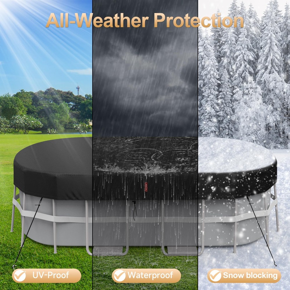 Rectangular Pool Cover for above Ground Pools, Heavy Duty Winter Cover Ideal ...