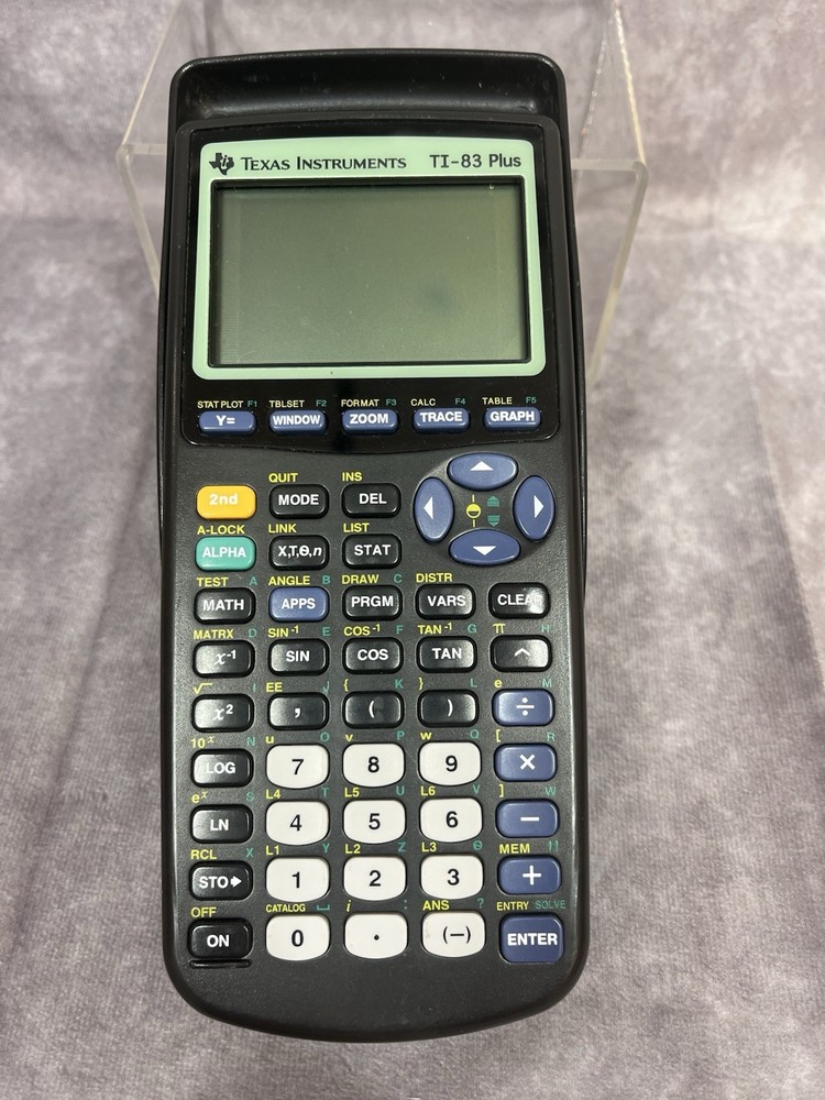Texas Instruments TI-83 Plus Black Graphing Calculator With Cover - Tested