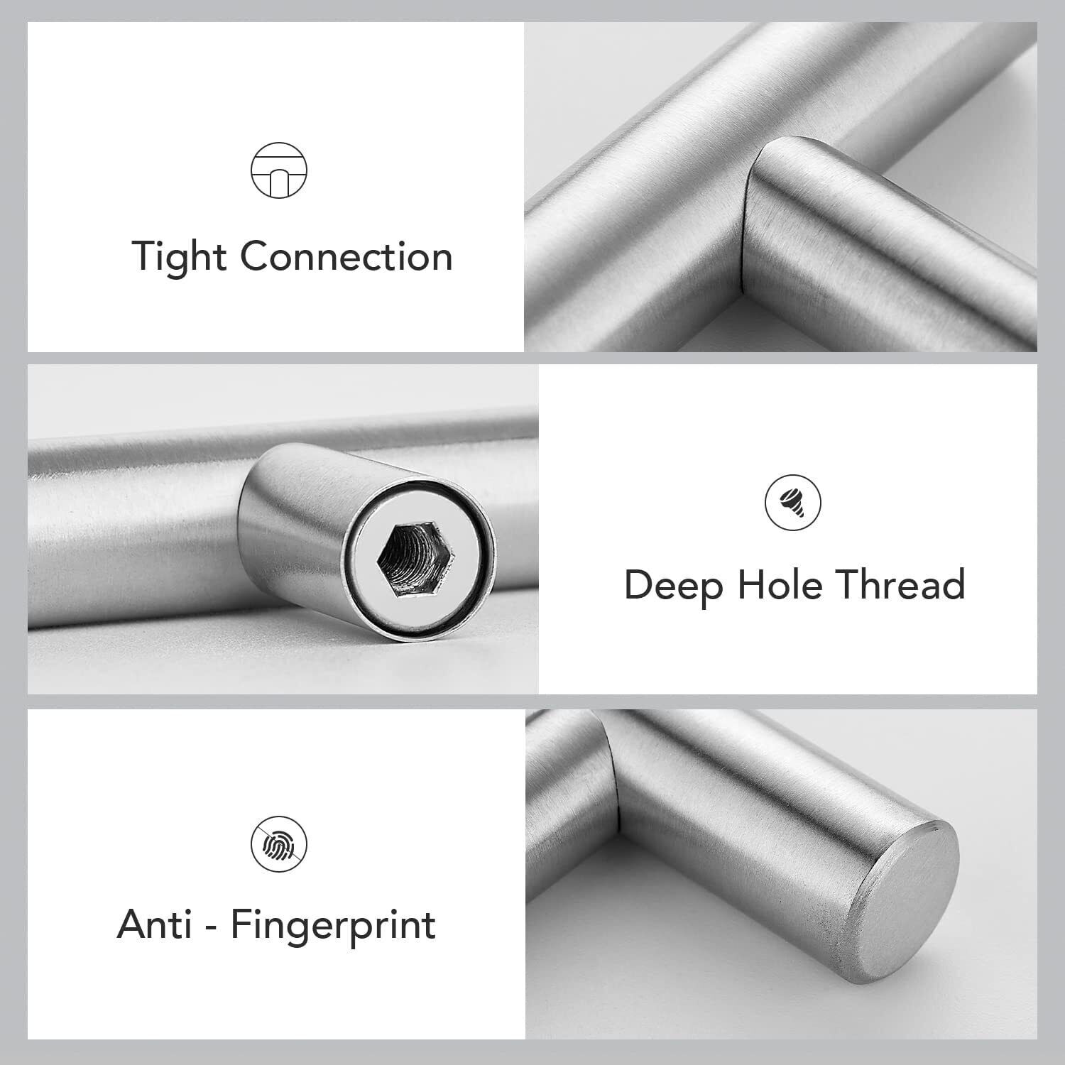 2"-16" Brushed Nickel Kitchen Cabinet Drawer Handles Bar Pulls Stainless Steel