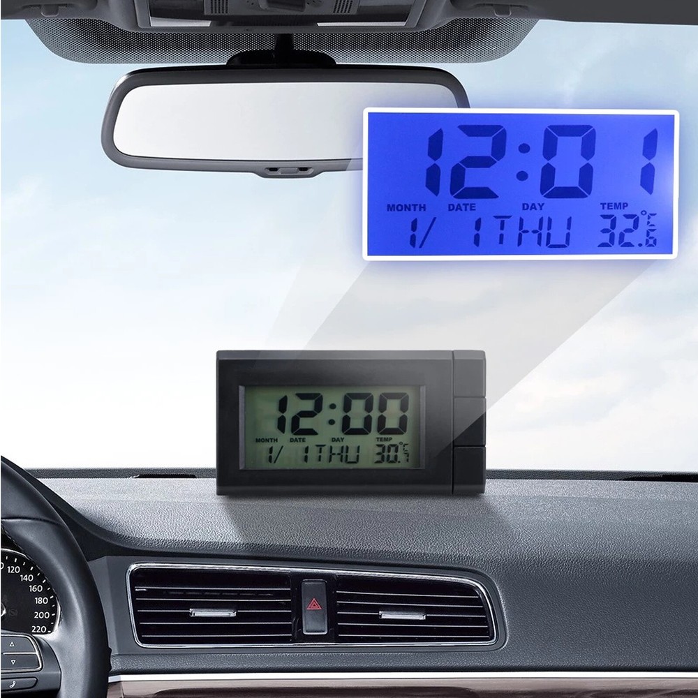 2× Mini Digital LCD Table Auto Car Dashboard Desk Date Time Small Clock