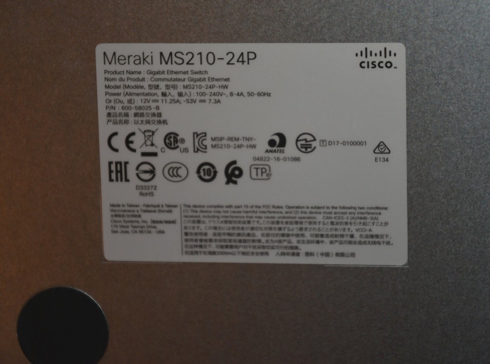 Cisco MS210-24P Meraki Unclaimed