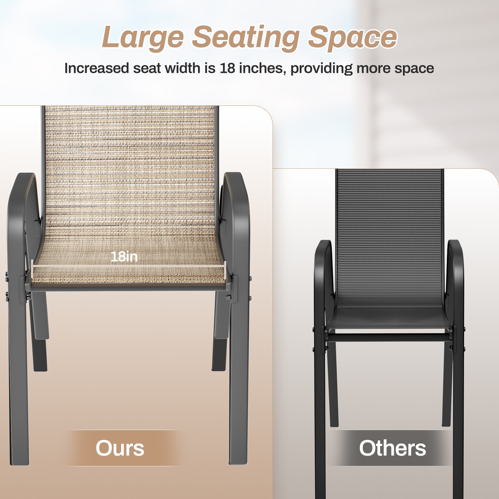 Patio Dining Chairs Set of 6 Outdoor Patio Furniture Dining Chairs for Garden