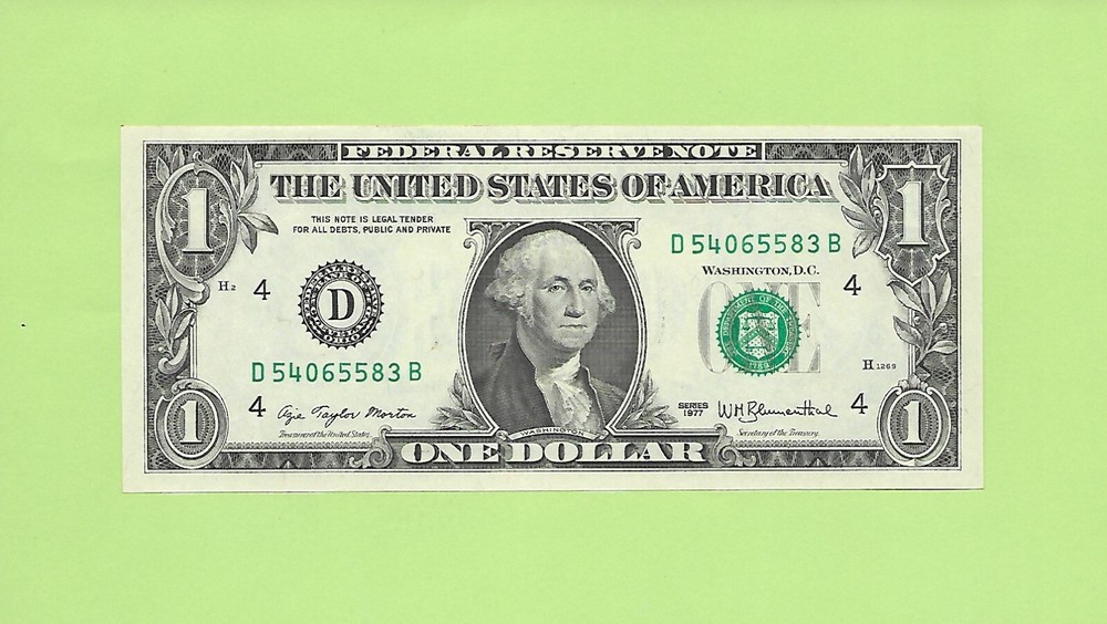 1977 ..UNCIRC $1  D 5406 5583 B  .... 1977  $1  D-B      NICE NOTE      FRN