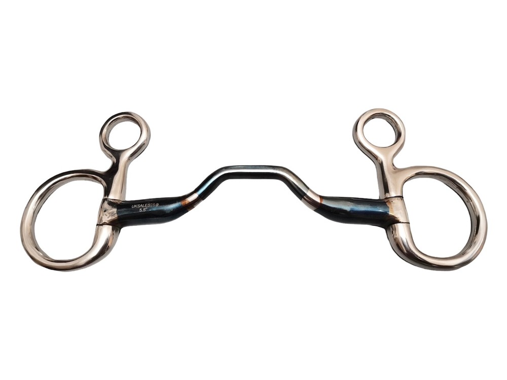 Hanging Cheek Ported Snaffle Blue Sweet Iron Bit(UKSALES25®) *SAME DAY DISPATCH*