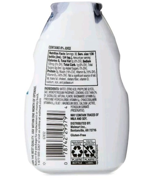 3 Pack Great Value Blue Raspberry Drink Enhancer Mix Electrolytes 90 Servings
