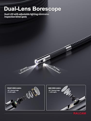 Inspection Camera 360 Flex Dual Lens 5in Screen Probe