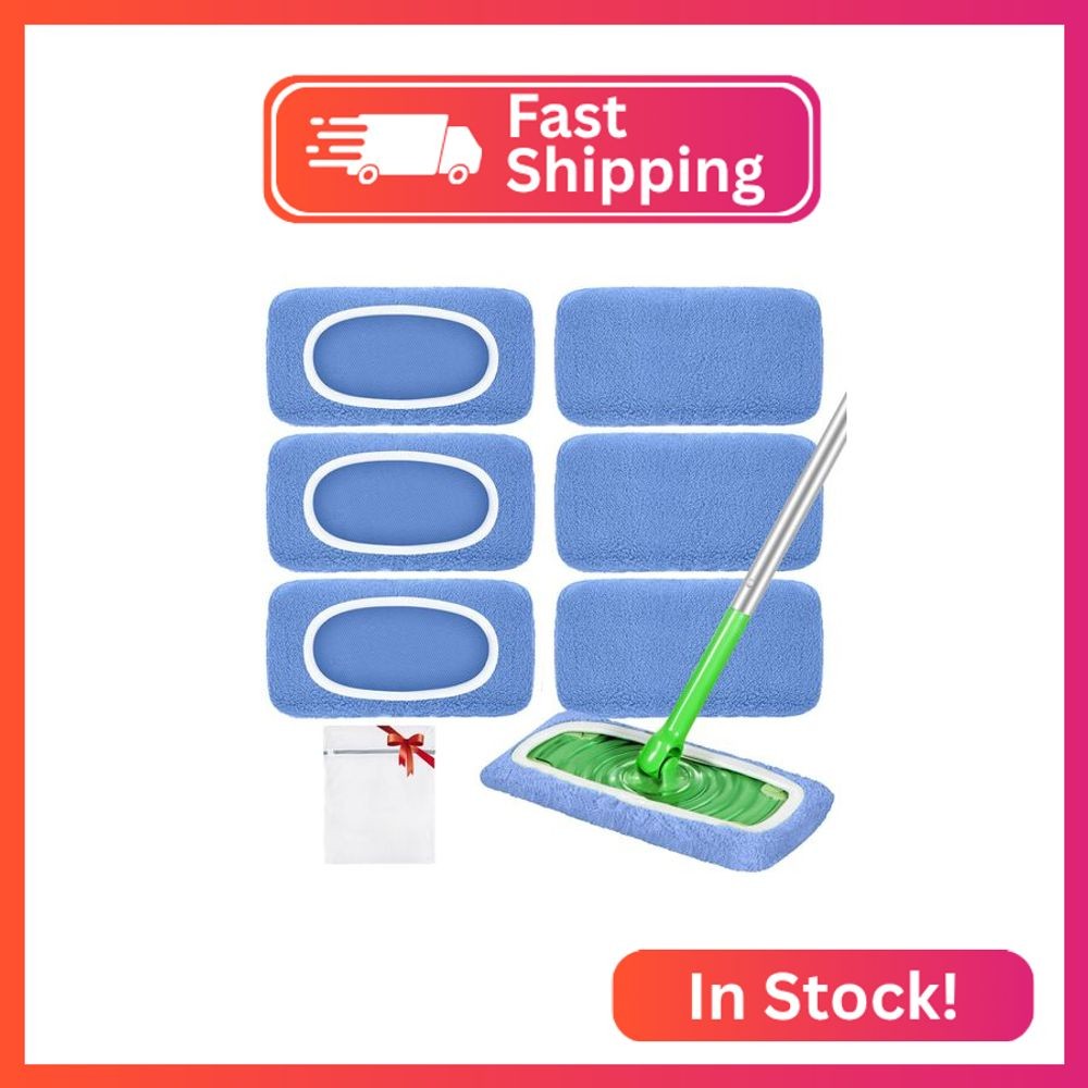 Reusable Mop Pads Compatible with Swiffer Sweeper Mop, Microfiber Dry Sweeping C