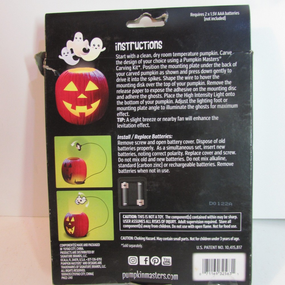 New Pumpkin Masters Floating Ghost Carve & Display Kit Levitation Illusion