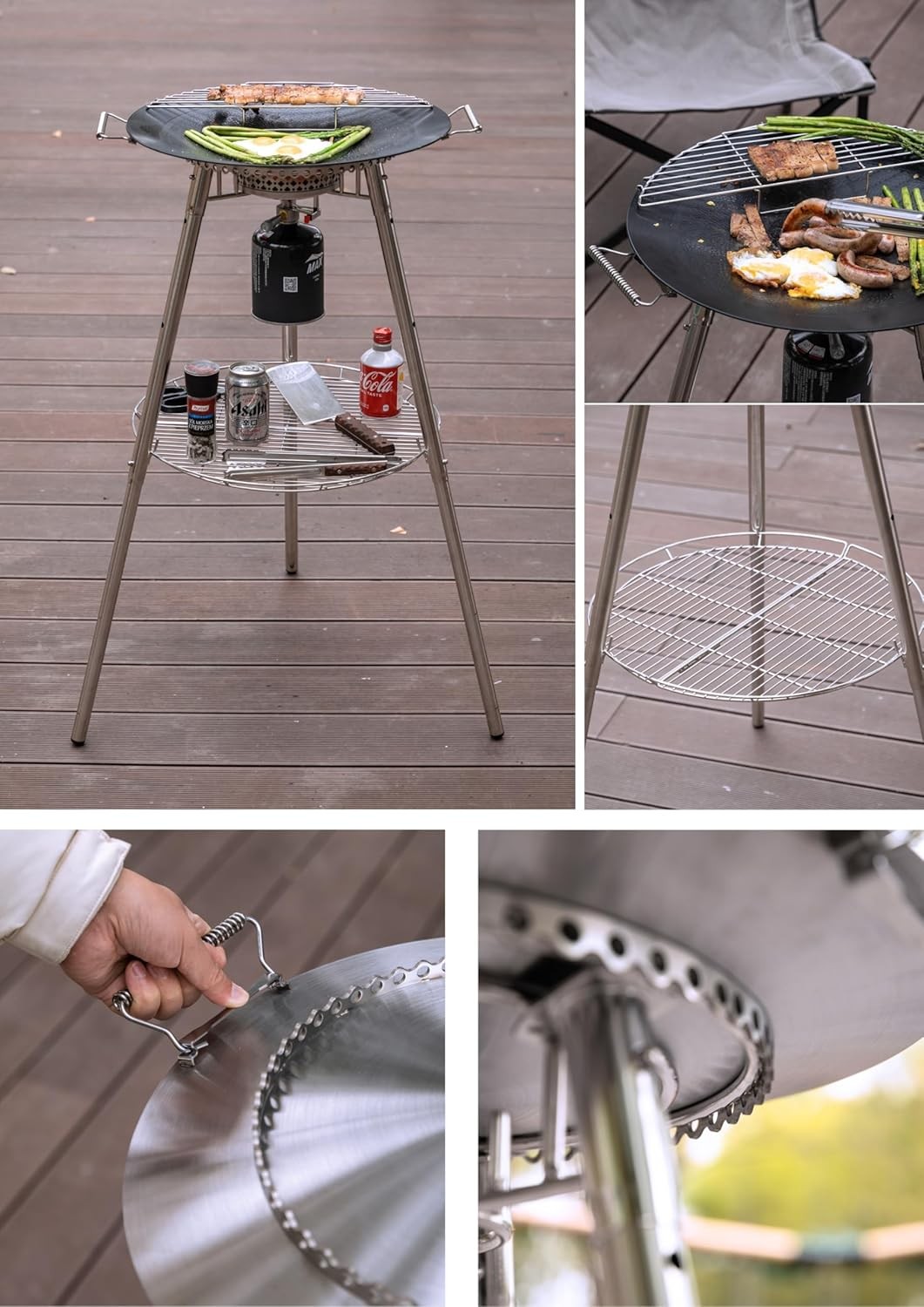 18-inch baking pan with burner bracket, Skottle BBQ cooking system kit