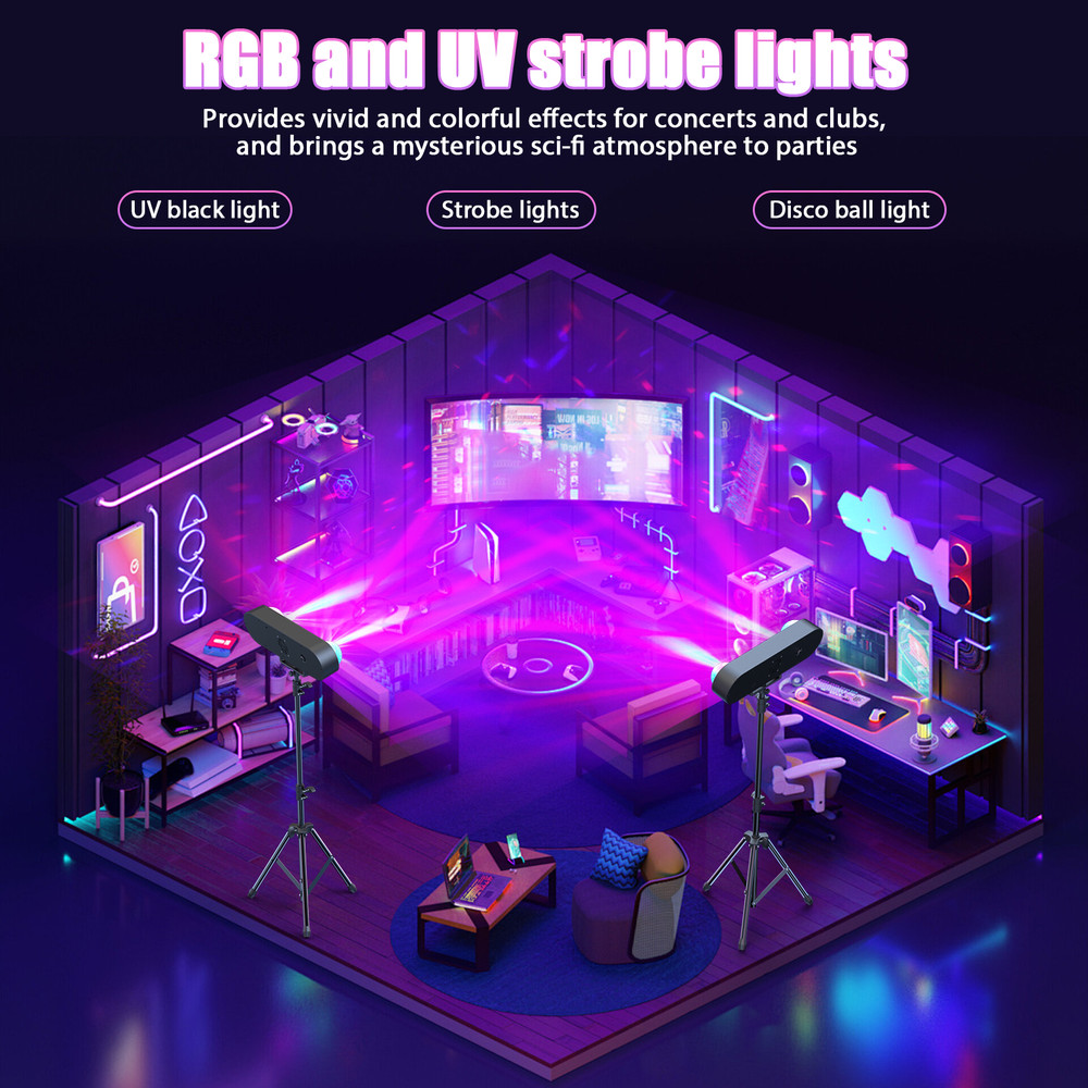 Multi Function Lighting Stand System with LED Laser Strobe UV for Bar Party