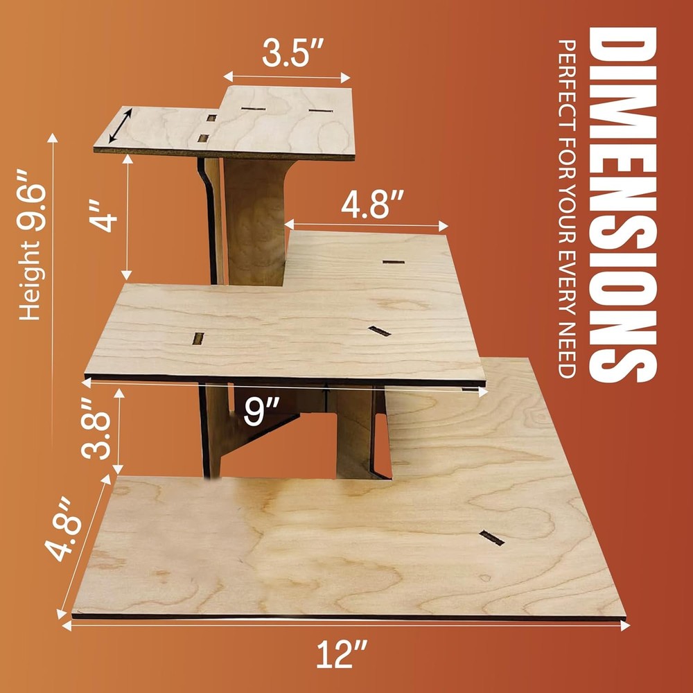 TORCHED 3-Tier Corner Retail Table Display Stand | 3 Step Corner Display Rack