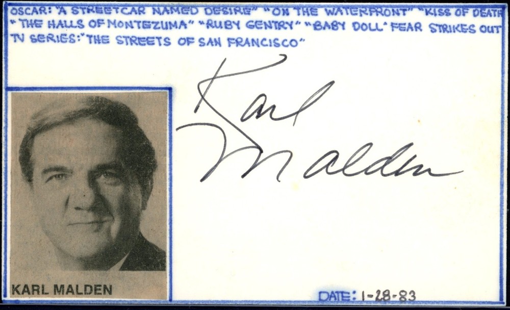 Karl Malden Autograph
