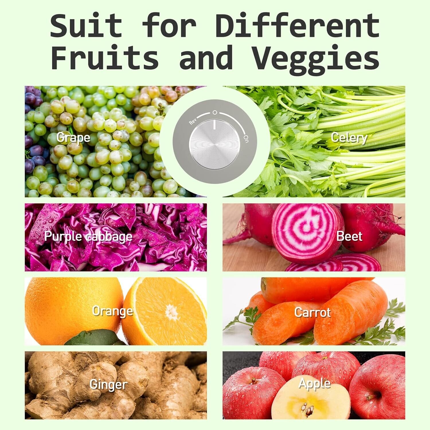 WHALL Slow Juicer, Cold Press Juicer Machines Vegetable and Fruit