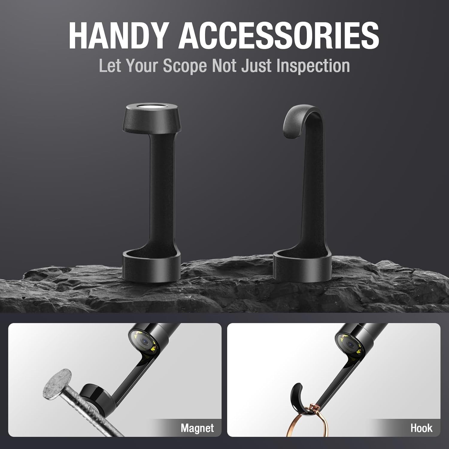 Teslong Dual Lens Endoscope Mechanic Borescope Inspection Camera Flexible 16.5FT