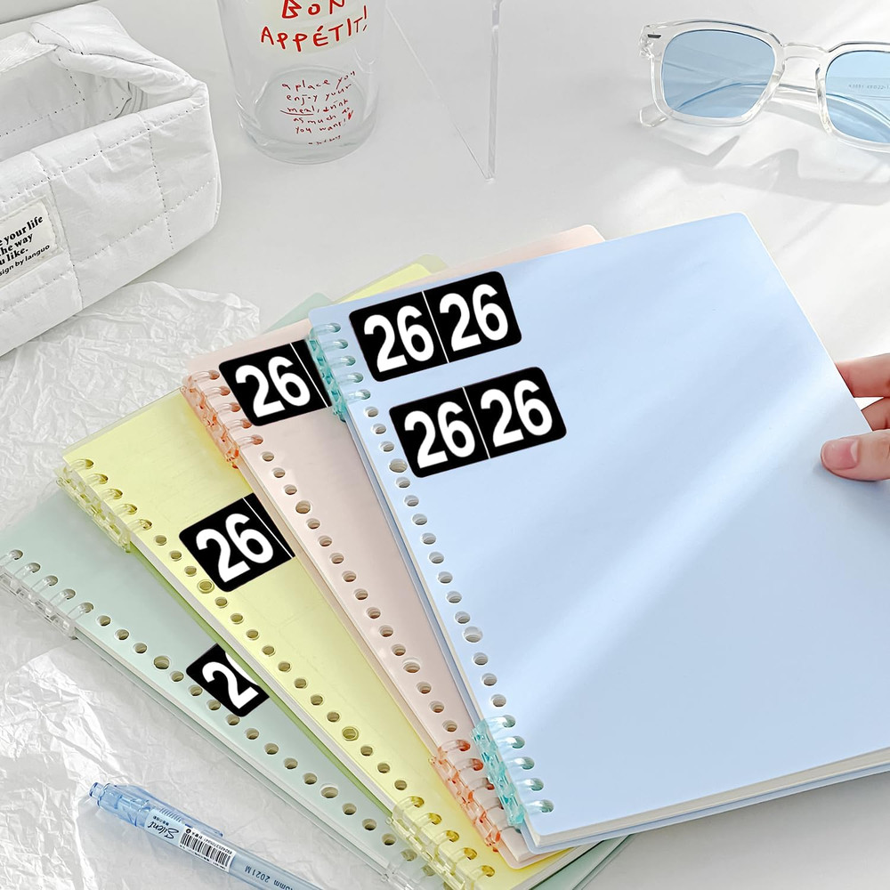 500 Pieces 2026 Year Stickers File Folder Year Labels Rectangle Coded Colored...