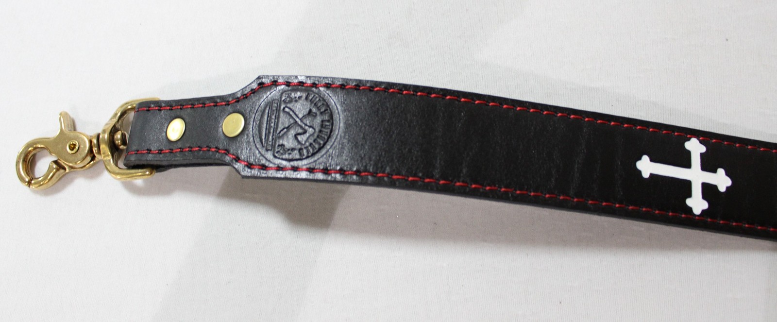 Fully Involved Leather Unisex Leather Radio Strap AC2 Black Size XS (54"-60")